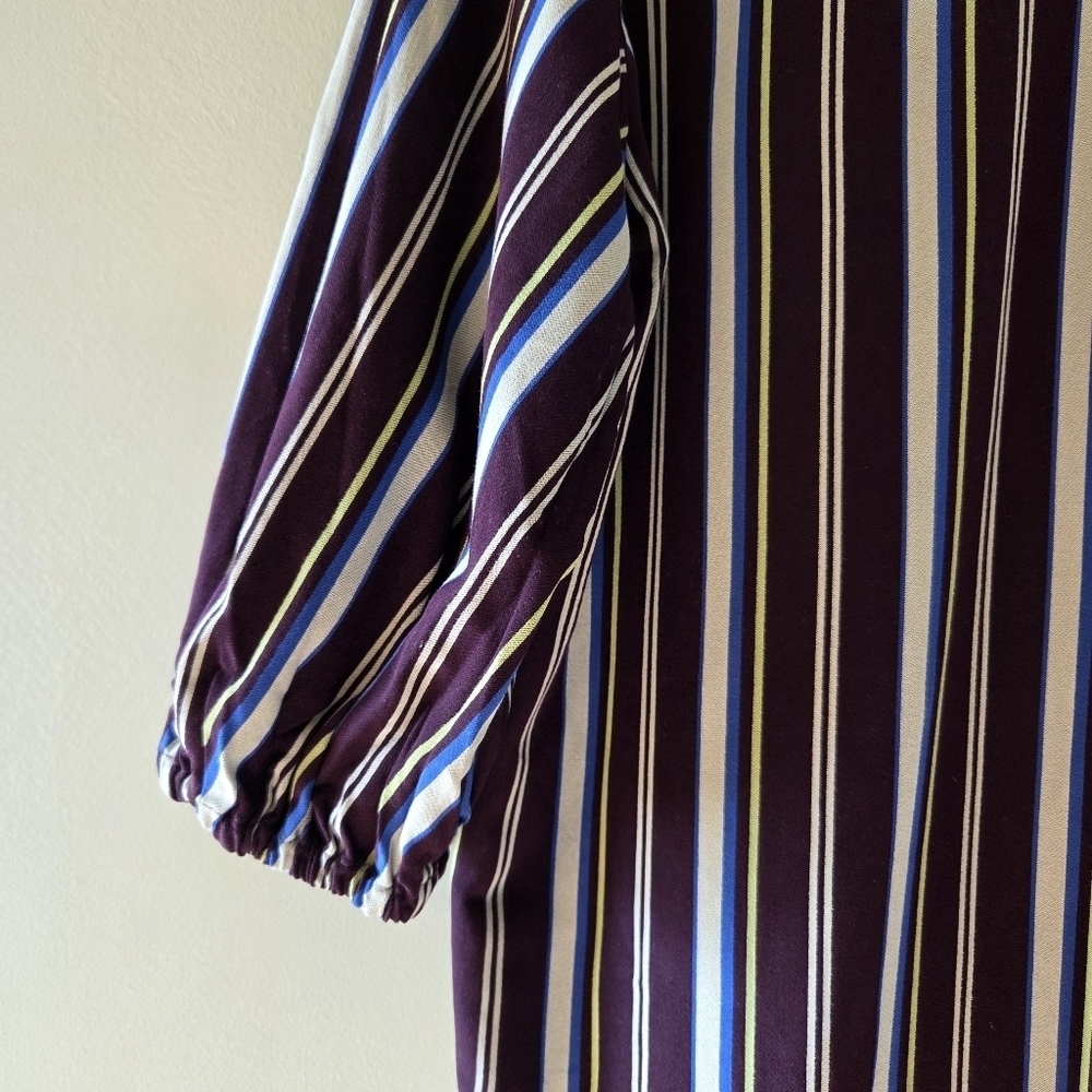 Alysi Creme Bohemian Casual Striped Midi Women's Dress Size 8 - Picture 9 of 15